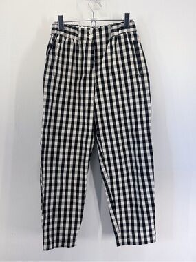 Ottod’Ame Black White Gingham 100% Cotton Straight Leg Trousers Italy Size 6